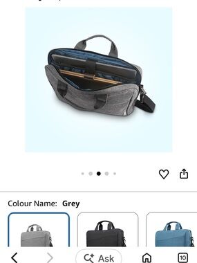 Lenovo Grey Men's Laptop Briefcase - Dual-Compartment Work Bag